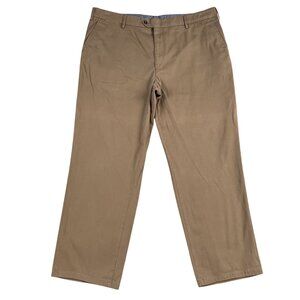 Ballin Pants Mens 40 Mansfield Chino Relaxed Fit Dark Khaki Flat Front‎ Preppy